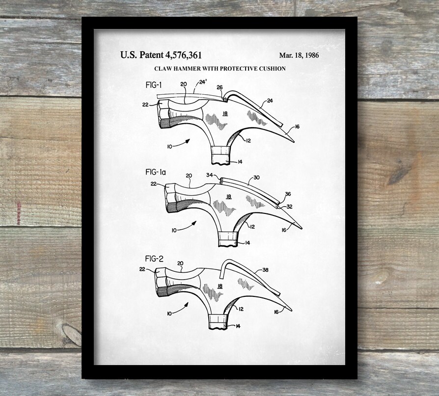 TO80C Vintage Art Lawn Sprinkler Canvas Print Poster PatentPrints Decor Wall Art Claw Hammer Patent Blueprint