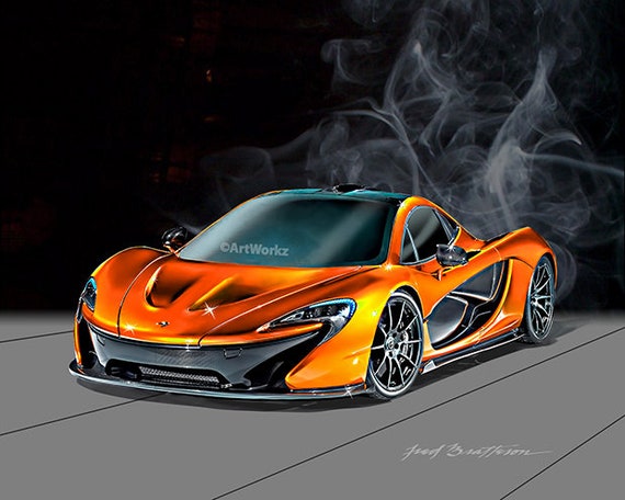 Auto Art Mclaren P1 Sports Car Print Supercar Print Etsy