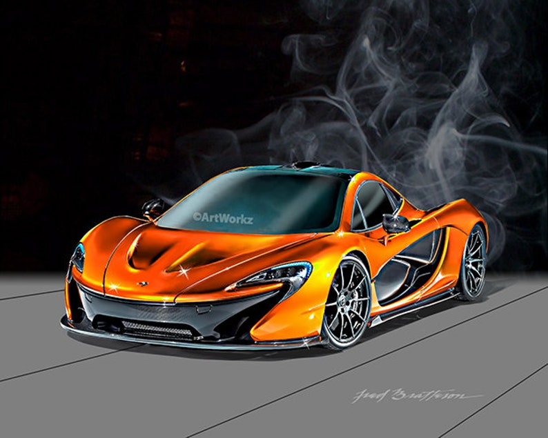 Auto Art Mclaren P1 Sports Car Print Supercar Print Etsy