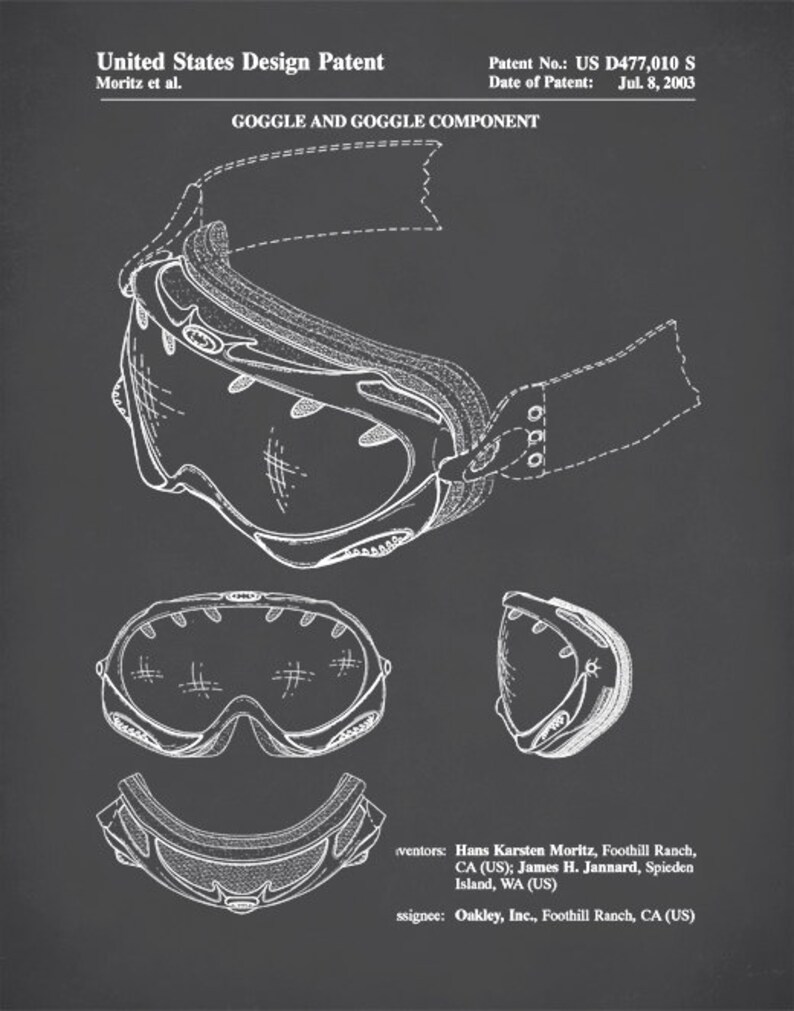 Patent Print Patent Poster Ski Goggles Patent Ski Goggles - Etsy