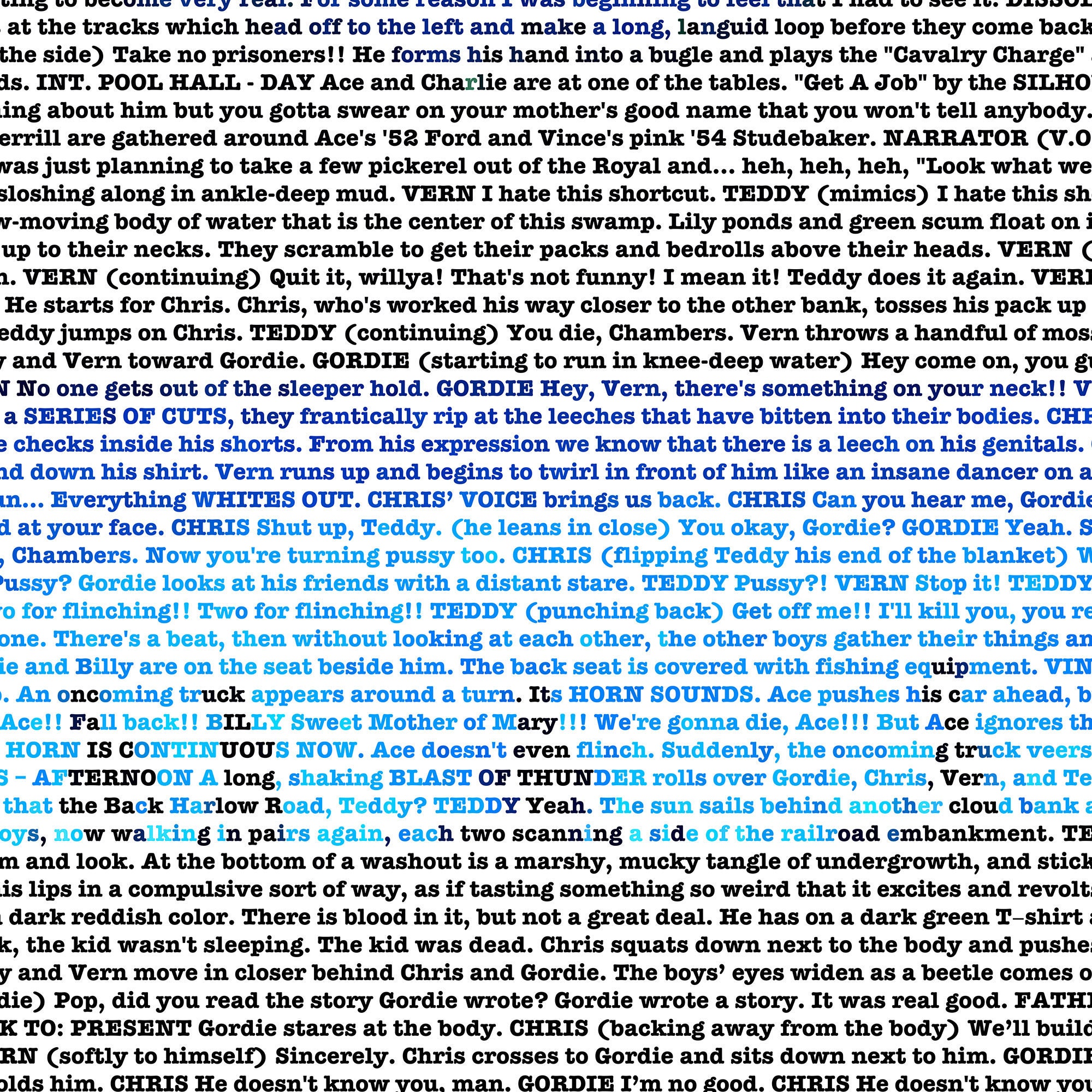 Stand By Me Screenplay Art Print Etsy