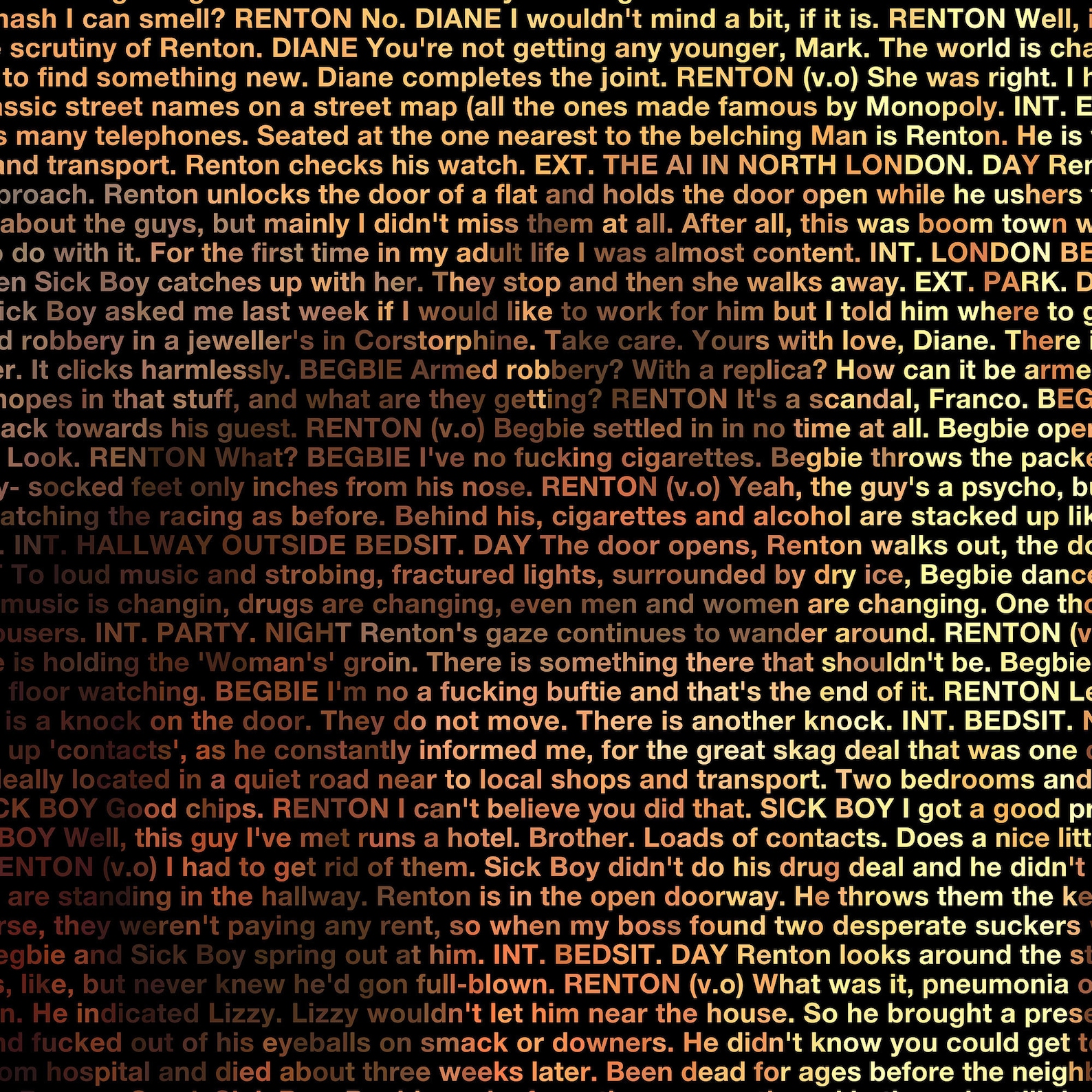 Trainspotting Movie Poster Typographic Screenplay Print Etsy