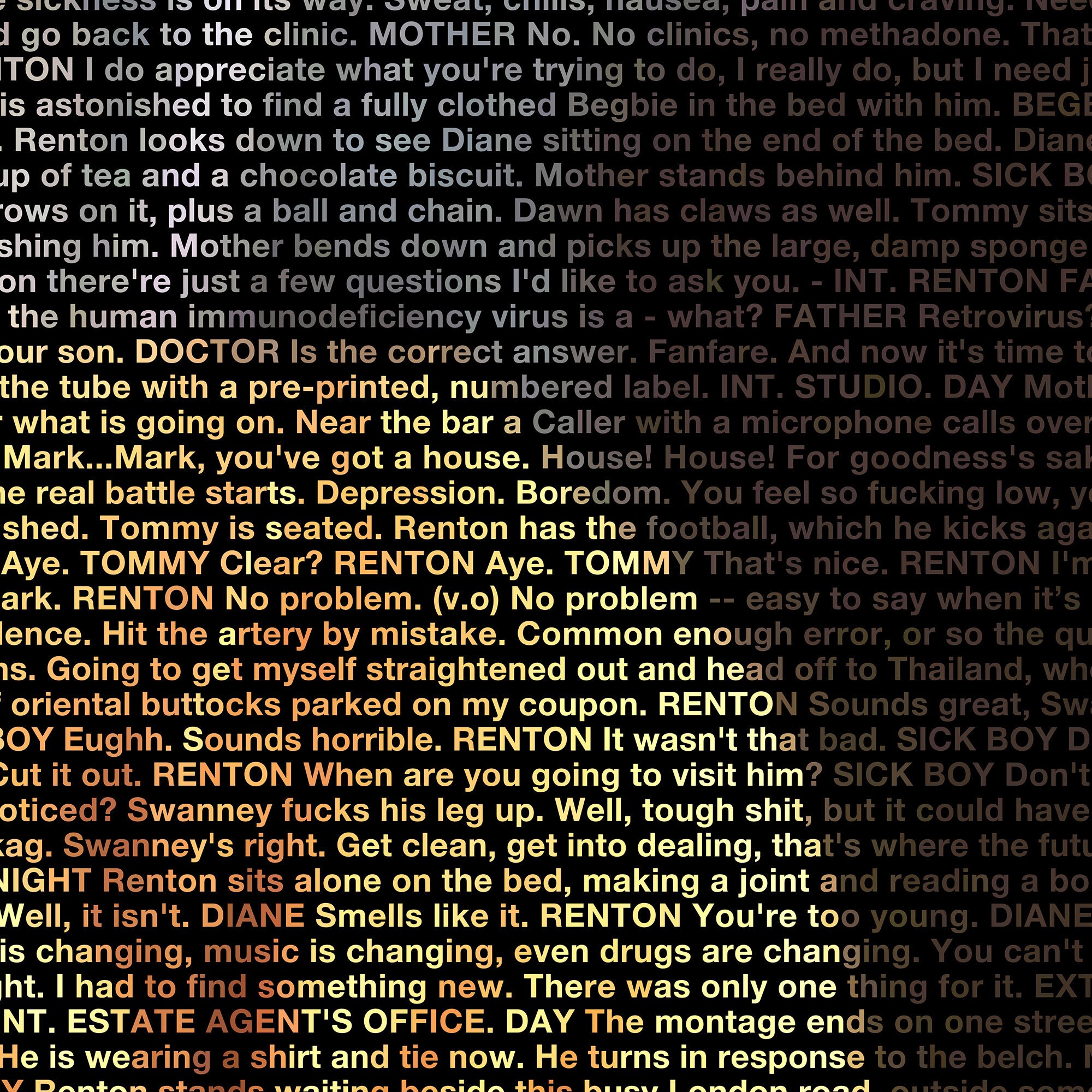 Trainspotting Movie Poster Typographic Screenplay Print Etsy