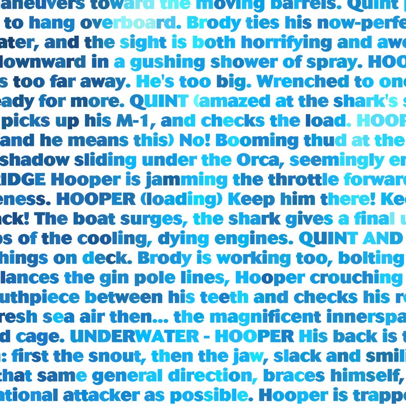 Jaws Movie Poster Typographic Script Print. titleless Etsy