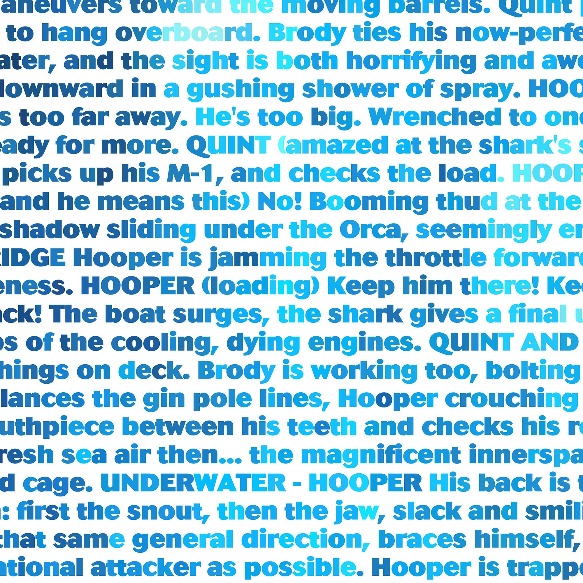 Jaws Movie Poster Typographic Script Print. titleless Etsy