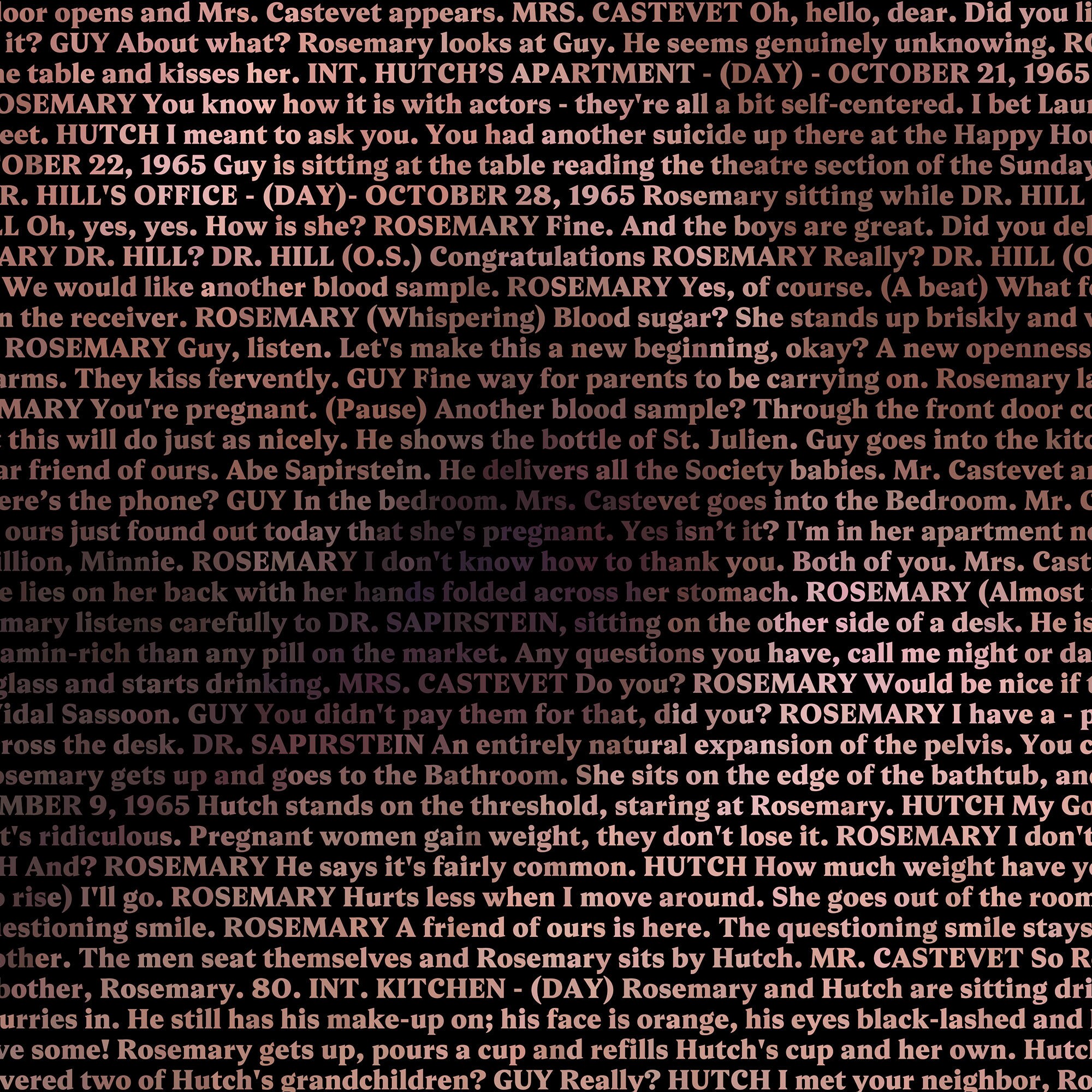 Rosemary's Baby Movie Poster Typographic Script Print Etsy