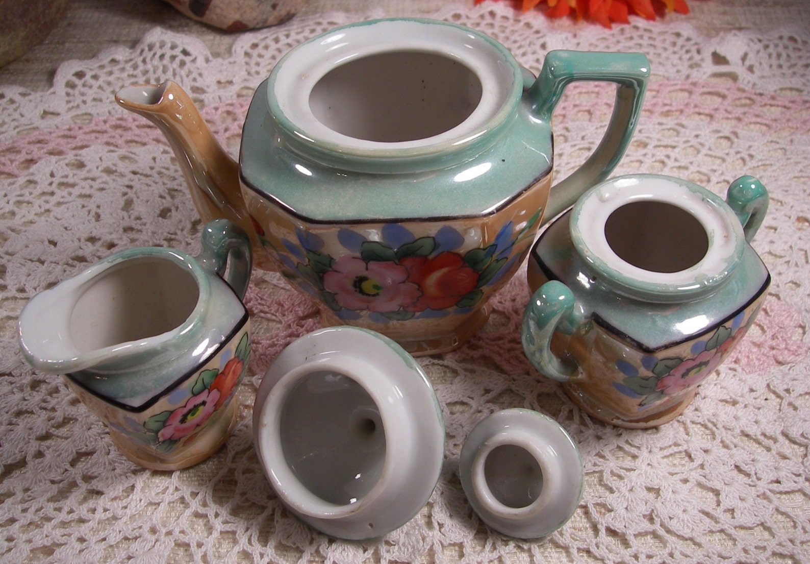 Lusterware Tea Set Vintage Child's 5 Piece Japan Porcelain Etsy