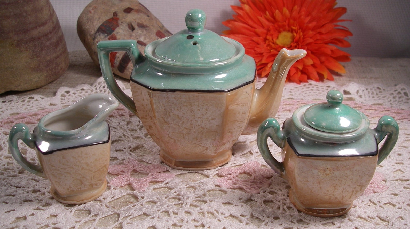 Lusterware Tea Set Vintage Child's 5 Piece Japan Porcelain Etsy