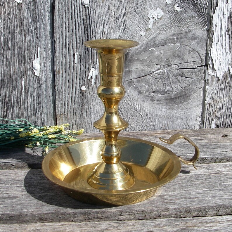 Vintage Brass Candleholder Finger Ring Candlestick Holder Made Etsy