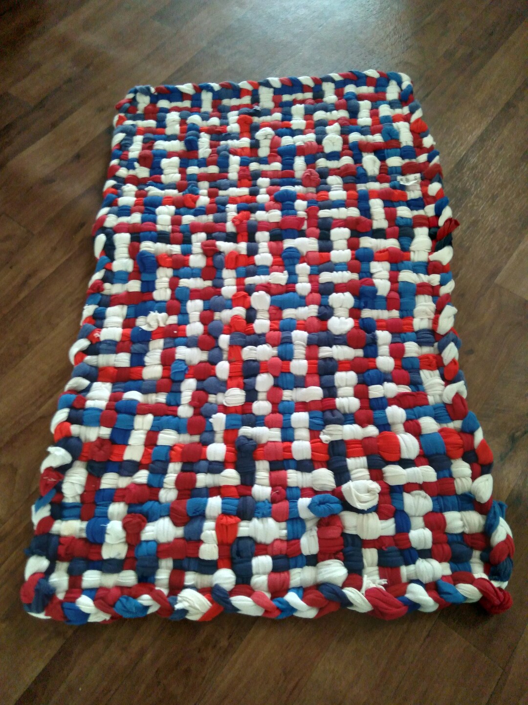 Pot Holder Rugs Handmade Potholder Style Woven Throw Rug Meditation Mat Red White and ...