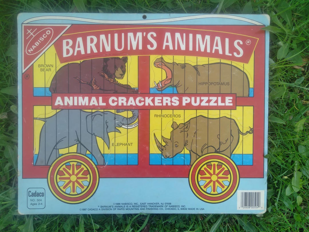 Cracker Puzz Barnum's Animal Crackers Puzzles Set of Four 1986 Cadaco USA Nabisco - Etsy