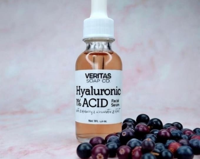 HYALURONIC ACID 1% Facial Serum w/ Elderberry & Resveratrol Extract | Vegan | Sensitive Skin | Fresh Face