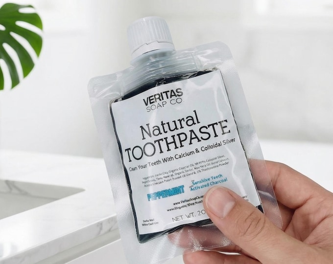 Peppermint Charcoal Toothpaste for Sensitive Teeth – Vegan, No Fluoride