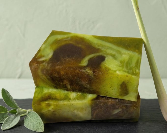 Lemongrass Sage Soap – Shea Butter, Vegan Bar