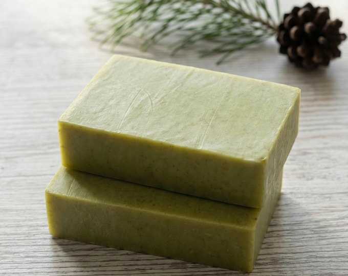 Pine Soap – The WINTER FRESH Bar - Vegan Moringa & Fir Needle Artisan Soap Bar