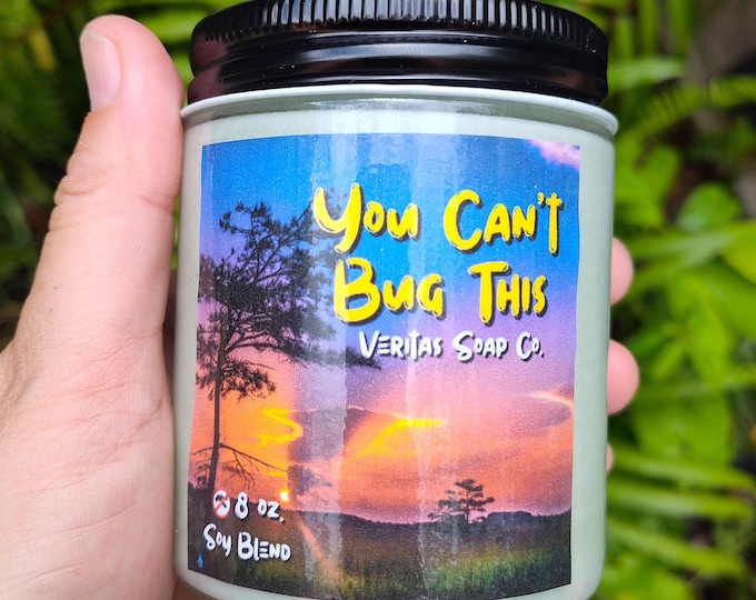 You Can't Bug This - INSECT REPELLENT Shimmering Candle | Wood Wick | Outdoors | Camping | Backyard | Porch | Decor