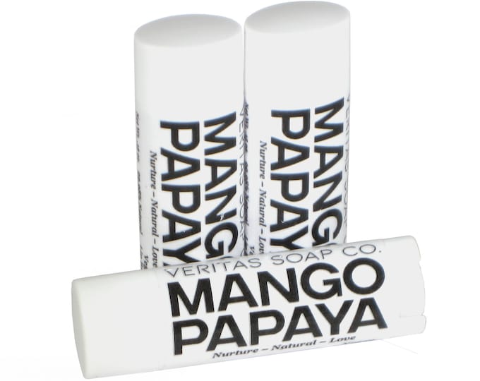 MANGO PAPAYA Lip Balm - Organic Mango and Papaya Juice to Tighten the Skin & Help Lighten Age Spots - VEGAN