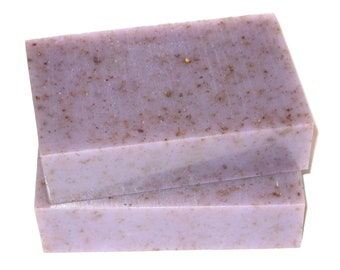 Lavender Soap - THE LAVENDER BAR - Ground Lavender Flowers, Rice Bran Oil & Pure Lavender Essential Oil, Vegan, Sleepy-time, Bath Time