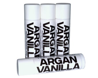 ARGAN VANILLA Lip Balm - Argan Oil, Unrefined Virgin Coconut Oil & Organic Vanilla Essential Oil  - VEGAN / Lip Balm / Soft Lips / Kiss