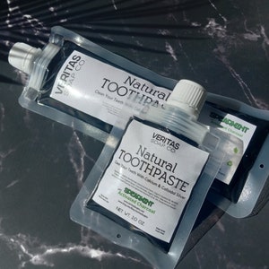Kohle ZAHNPASTE - Reinigen Sie Ihre Zähne mit kolloidem Silber in SPEARMINT, Bio, Vegan, Kein Fluorid, aufhellende Zahnpasta, Gesichtspeeling