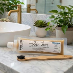 Natural TOOTHPASTE - With Colloidal Silver in MEGA MINT | Vegan | No Fluoride | Oil Pulling | Baking Soda