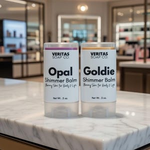 Iridescent Shimmer Stick: Natural Gold or Opal Highlighter - Face, Body & Lips