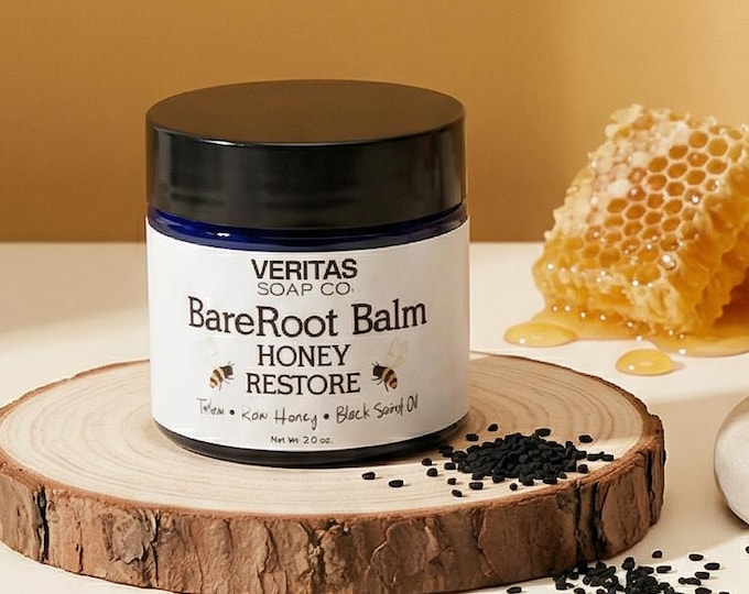 BareRoot Balm – HONEY RESTORE | Tallow & Raw Honey | Dry, Irritated Skin | Natural Soothing Balm