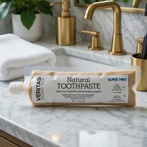 Pasta dental de hidroxiapatita: menta súper, sin flúor, blanqueadora