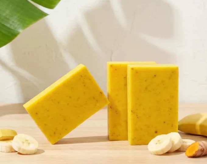 Banana Soap - The BANANA Bar - Organic Fresh Bananas, Argan Oil, Organic Ground Turmeric