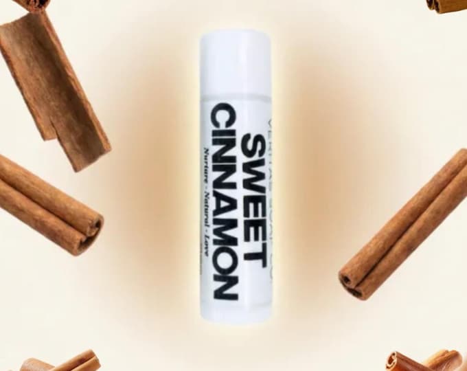 SWEET CINNAMON Lip Balm - Organic Babassu, Castor, Coconut and Cinnamon Oil | Spicy Lips