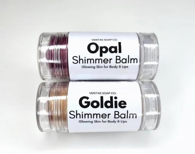 SHIMMER STICK - Natural Gold or Opal Highlighter + Luminator Makeup for Body, Face & Lips | Shimmer | Iridescent | Duochrome | Glowing Skin