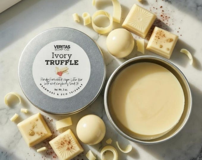 IVORY TRUFFLE Lotion Bar - Florida-Formulated Lotion Bar – 3oz – Vegan Moisturizer in Metal Tin, White Chocolate, Foodie