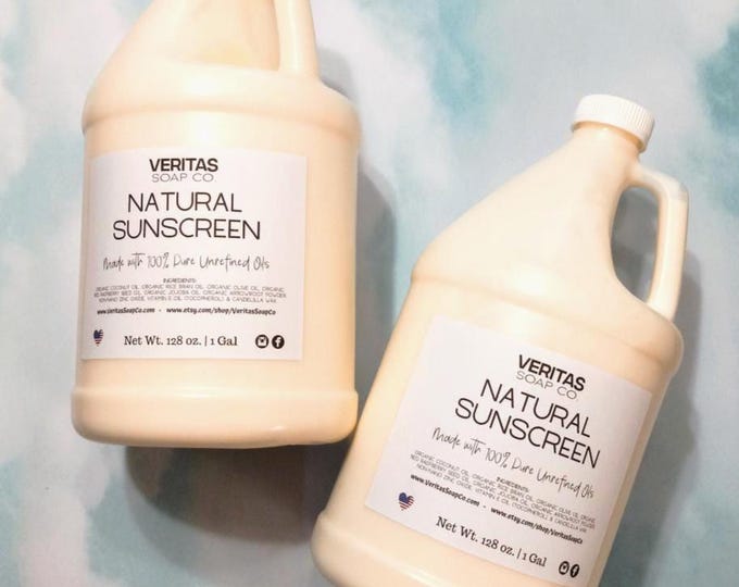 Natural SUNSCREEN - Bulk/Wholesale | Organic Ingredients | Kid Safe | NO Chemicals | Beach | Pool | Summer | Fitness | Daily Use | Reef Safe