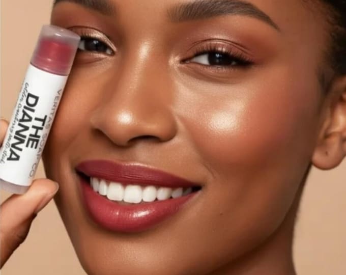 Sheer Golden Cranberry Shimmer - THE DIANNA Multi Stick - Cream Makeup - Vegan, Lips, Eyes, Blush