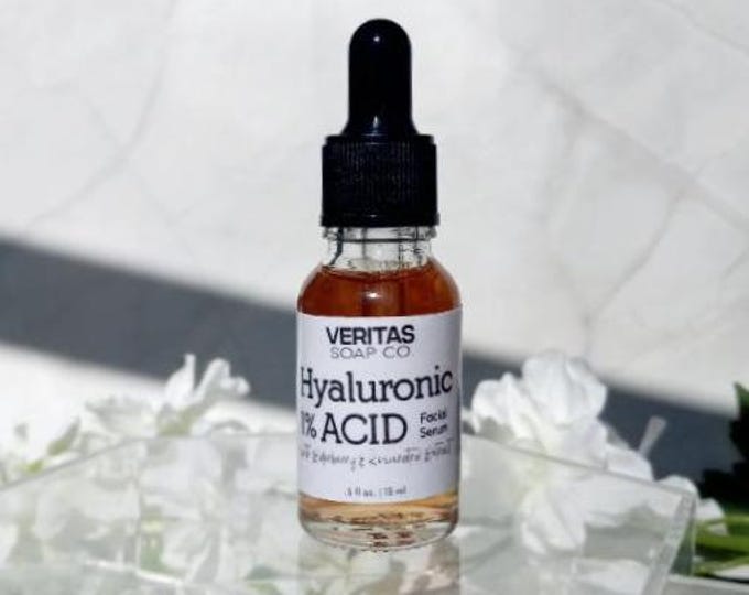 HYALURONIC ACID 1% Facial Serum w/ Elderberry & Resveratrol Extract | Vegan | Sensitive Skin | Fresh Face