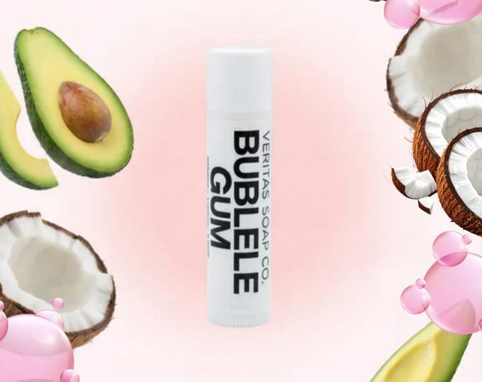 BUBBLEGUM Lip Balm - Organic Coconut & Avocado Oil | Gift for Teen | Old School Flavor