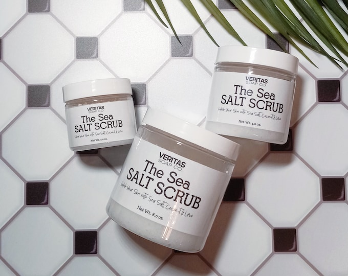 The SEA SALT SCRUB - Dead Sea Salt, Organic Coconut Oil, Pure Lime Essential Oil & Fresh Lime Juice / Vegan / Beach / Salt Life / Key West