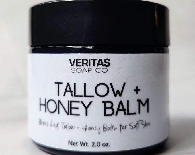 TALLOW + Honey BALM - Made with 100% Grass - Fed Beef Tallow +  Raw Honey | Avocado Oil | Apricot Oil | Black Seed Oil