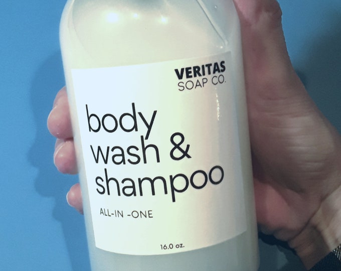 BODY WASH & SHAMPOO - All-in-One | No Parabens | Sulfate Free | Clarifying Shampoo | Liquid Soap | Organic Black Seed Oil | Minimalist