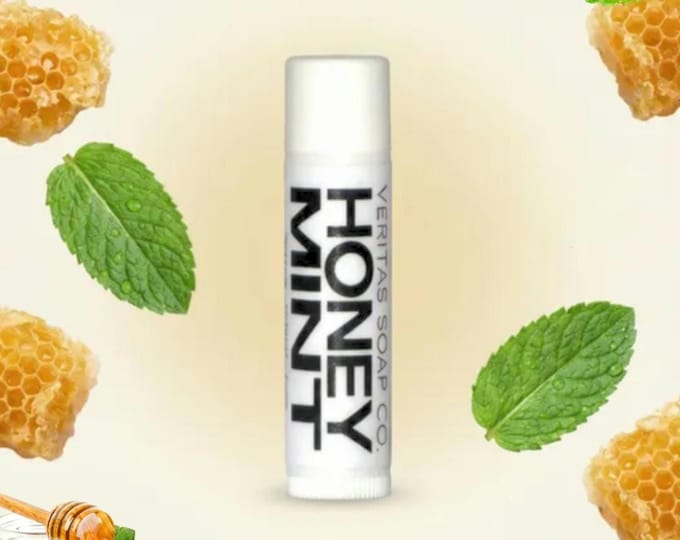 HONEY MINT Lip Balm - Peppermint with Organic Raw Honey, Andiroba and Meadowfoam Seed Oil