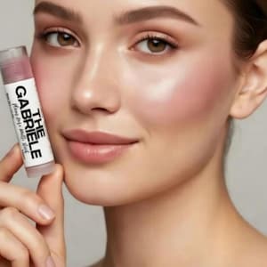 Sheer Plum Rose Semi-Sparkle - THE GABRIELLE Multi Stick - Cream Makeup - Vegan Lipstick / Eye Gloss / Cream Blush image 8