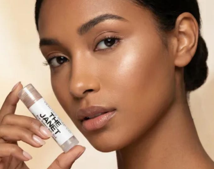 Beige Shimmer - THE JANET Multi Stick - Cream Makeup - Vegan Lipstick / Eye Gloss / Highlighter