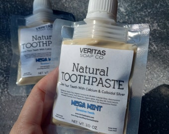 TOOTHPASTE Sensitive Teeth - Clean Your Teeth with Colloidal Silver in MEGA MINT | Vegan | No Fluoride | Kids | Natural Self Care