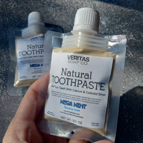 TOOTHPASTE Sensitive Teeth - Clean Your Teeth with Colloidal Silver in MEGA MINT | Vegan | No Fluoride | Kids | Natural Self Care