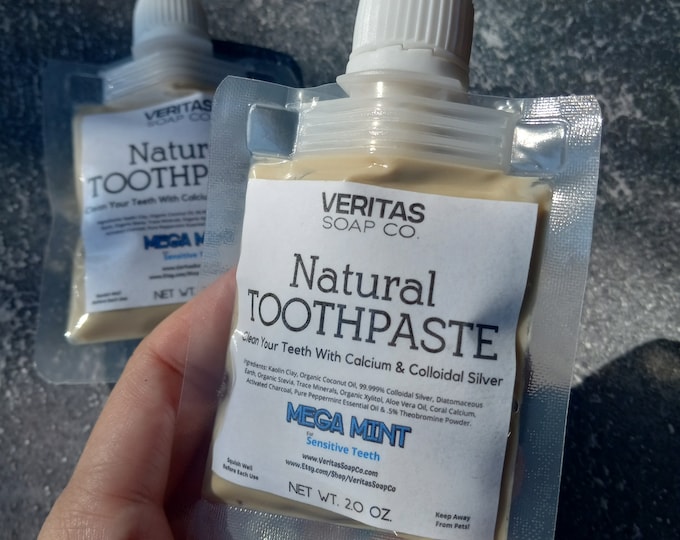 TOOTHPASTE Sensitive Teeth - Clean Your Teeth with Colloidal Silver in MEGA MINT | Vegan | No Fluoride | Kids | Natural Self Care