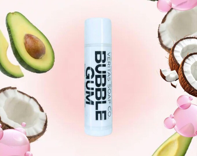 BUBBLEGUM Lip Balm - Organic Coconut & Avocado Oil | Gift for Teen | Old School Flavor