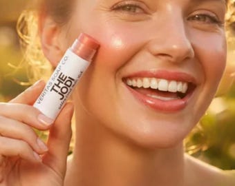 Sheer Golden Coral Shimmer- THE JODI Multi Stick – Vegan Cream Makeup, Eye Gloss, Blush, Lipstick