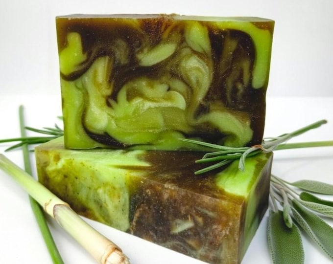 Lemongrass Sage Soap – Shea Butter, Vegan Bar