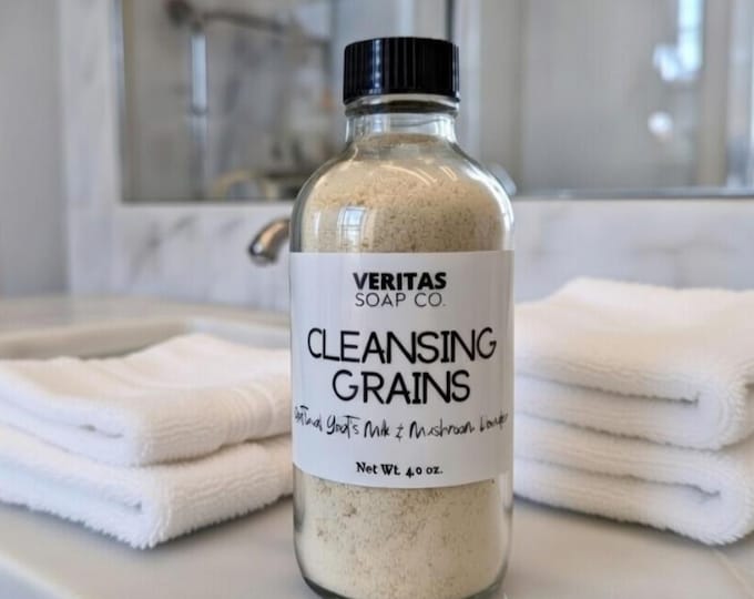 CLEANSING GRAINS - Organic Oats, Shikakai Mushroom Powder, Goat's Milk & Almonds | Non-Soap Face Wash | Face | Milk Cleanser