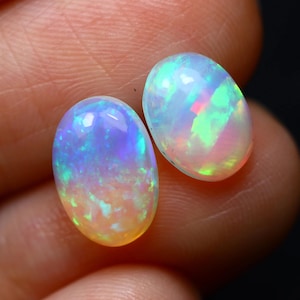 Fluorescent Color Opal 2.61ct Oval Gem Semi Mount Gem 9.0 x 7.0 x 3.3 mm Pairs Gem Earring Gem Natural Loose Gem Clearance Special Price